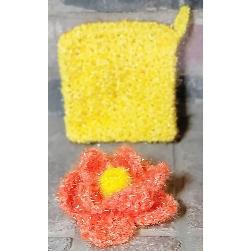 Orange and Yellow Scrubby set, set of 2